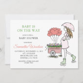 Whimsical Pregnant Ma Invitation Kaart (Voorkant)