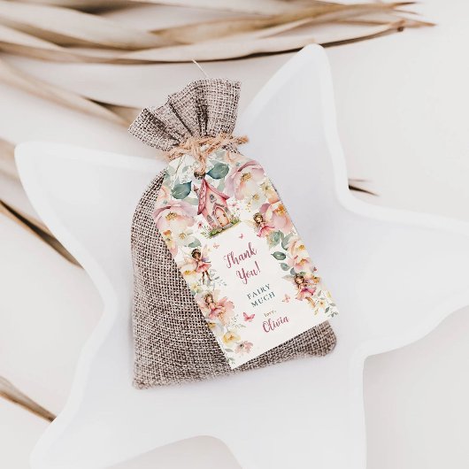 Whimsical Princess Fairy Verjaardag Dank u Cadeaulabel