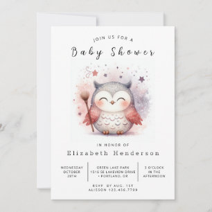 Whimsical Printable Owl Baby shower Kaart