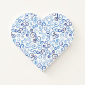 Whimsical Pruisische Blauwe Waterverf Curves Notit Notitieboek (Achterkant)