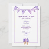 Whimsical Purple Animals Birthday  Invitation Kaart (Achterkant)