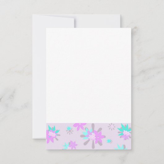 Whimsical Purple Floral Invitation Anniversaire (Dos)