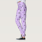 Whimsical purple golf themed patterned leggings (Links)