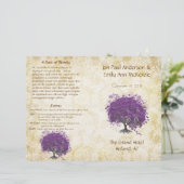 Whimsical Purple Heart Leaf Programme de mariage d (Debout devant)