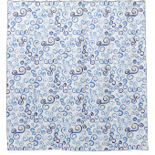 Whimsical Pussian Blue Painted Curves Douchegordijn (Voorkant)