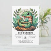 Whimsical Python Invitation d'anniversaire (Debout devant)