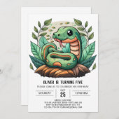 Whimsical Python Invitation d'anniversaire (Devant / Derrière)