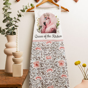Whimsical Queen of the Kitchen Pink Flamingo Schort