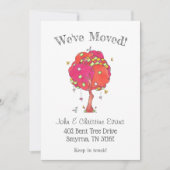 Whimsical Quilded Patches Tree New Address Aankondiging (Voorkant)
