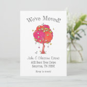 Whimsical Quilded Patches Tree New Address Aankondiging (Staand voorkant)