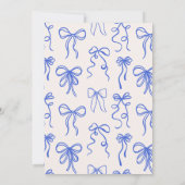 Whimsical Quirky Blue Bow Boy Baby shower Kaart (Achterkant)