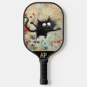 *~* Whimsical Quirky Cat AP68 Bloemen 8 FOTO Pickleball Paddle