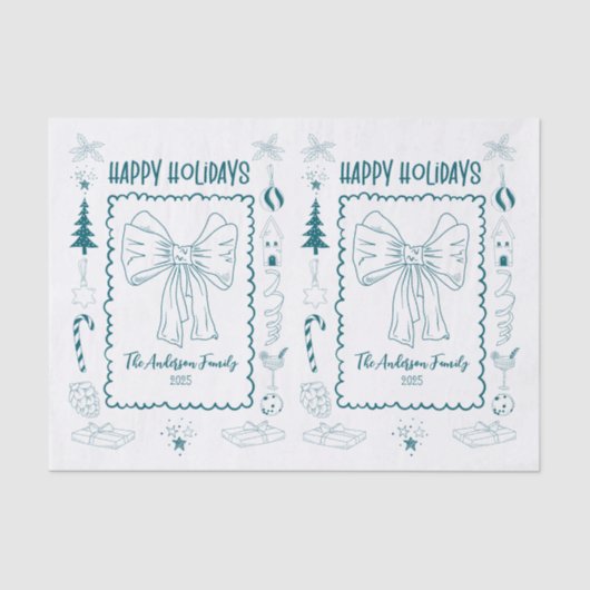 Whimsical Quirky Doodle Holiday Tissuepapier (Voorkant)