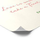 Whimsical Quirky Handgeschreven Bow Love is zoet Poster (Hoek)