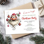 Whimsical Quirky Santa Editable Christmas Party Kaart
