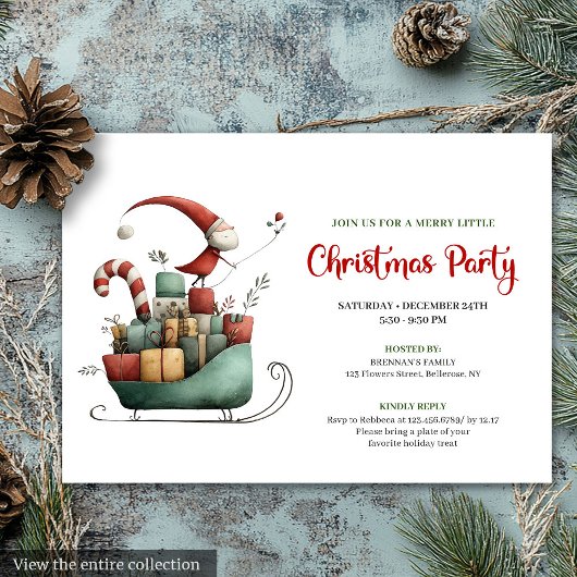 Whimsical Quirky Santa Holiday Party Invitation