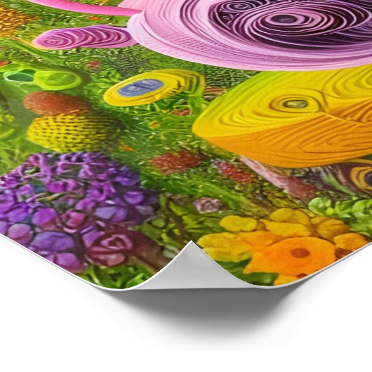 Whimsical Qused Teapot Landschap Poster (Hoek)