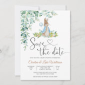Whimsical Rabbit Baby Shower Invitation Kaart (Voorkant)