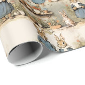 Whimsical Rabbits met Storybook Style Cadeaupapier (Rol Hoek)