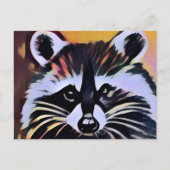 Whimsical Raccoon - een Natuur geïnspireerd design Briefkaart (Voorkant)