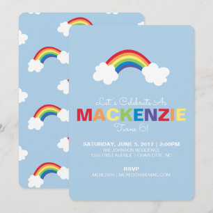Whimsical Rainbow Anniversaire Fête Invitation