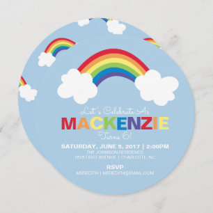 Whimsical Rainbow Anniversaire Fête Invitation