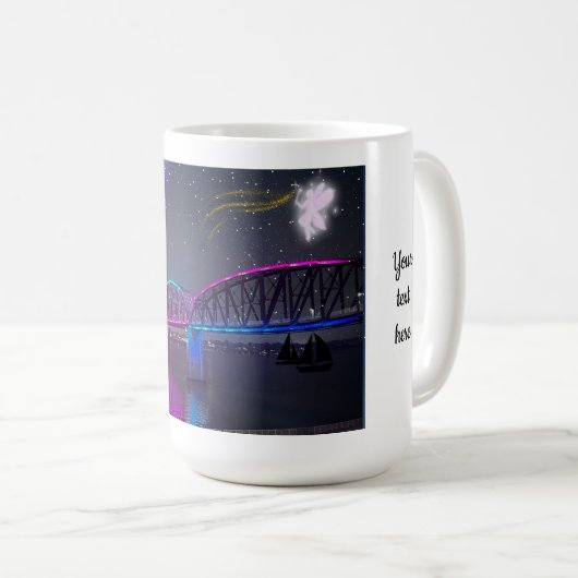 Whimsical rainbow bridge fairy Mug (Devant droit)