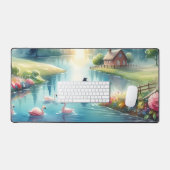 Whimsical Rainbow Earth Fantasy Scene Bureaumat (Keyboard & Muis)