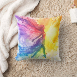 Whimsical Rainbow Fairy - Betoverde Cottagecore Kussen