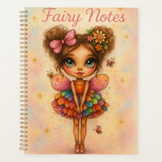Whimsical Rainbow Fairy Notes Planner (Devant)