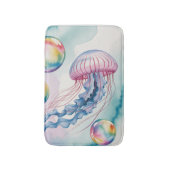 Whimsical Rainbow Jellyfish Watercolor Design Badmat (Voorkant Verticaal)