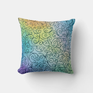 Whimsical Rainbow Swirl Pattern Abstract kleurrijk Kussen