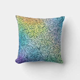 Whimsical Rainbow Swirl Pattern Abstract kleurrijk Kussen