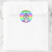 Whimsical Rainbow Unicorn en Butterfly Ronde Sticker (Tas)
