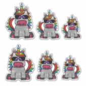 Whimsical Rainbow Unicorn Glitter Sparkly Sticker (Voorkant)