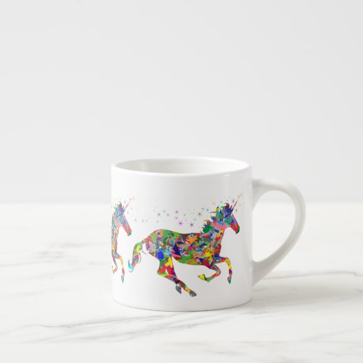 Whimsical Rainbow Unicorns Espresso Mug Espresso Kop (Rechts)