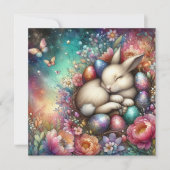 Whimsical Rainbow Waterverf Bunny Easter Feestdagenkaart (Voorkant)