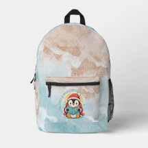 Whimsical Reading Penguin Aesthetic Scholar Printe