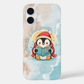 Whimsical Reading Penguin Bookish iPhone Case (Achterkant)