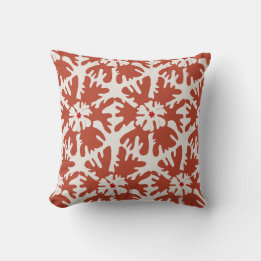 Whimsical Red & Beige Moderne Kerstster Kussen