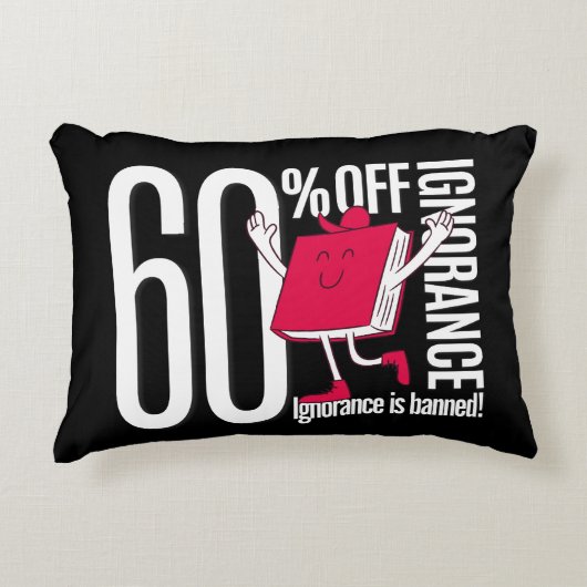 Whimsical Red Book Ignorance Banned Accent Throw Kussen (Voorkant)