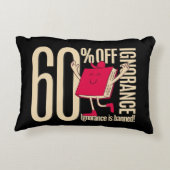 Whimsical Red Book Ignorance Banned Accent Throw Kussen (Achterkant)