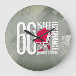 Whimsical Red Book Ignorance is Banned Acrylic Grote Klok