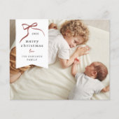 Whimsical Red Bow Kerstvakantie Foto Budget (Voorkant)