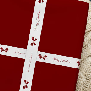 Whimsical Red Bows Merry Christmas Custom Name Lint