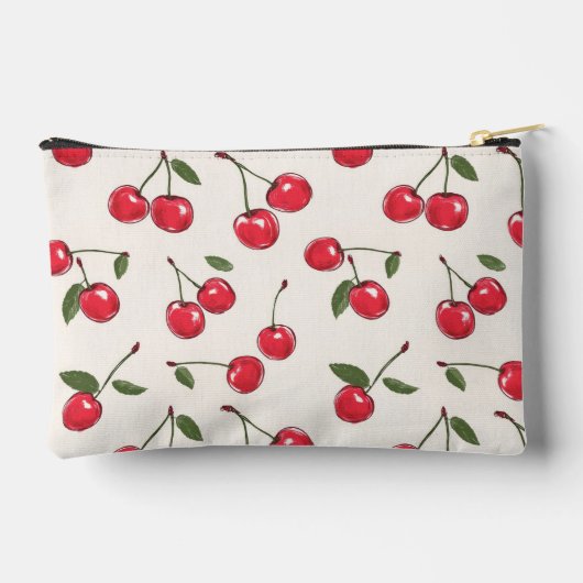 Whimsical Red Cherry Shadow Lettering Luxe Make-up Etui (Achterkant)