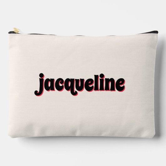 Whimsical Red Cherry Shadow Lettering Luxe Reizen Etui (Voorkant)