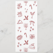 Whimsical Red Christmas Tree Dinner Menu (Achterkant)