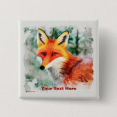Whimsical Red Fox Vierkante Button 5,1 Cm (Voorkant)