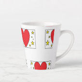 Whimsical Red Heart and Gold Stars Latte Mug (Droite)
